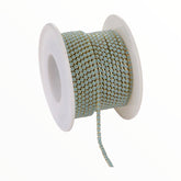 1 Yard SS6 Pale Blue Acrylic Gold Metal Chain Banding